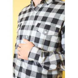 Camisa leñadora gris