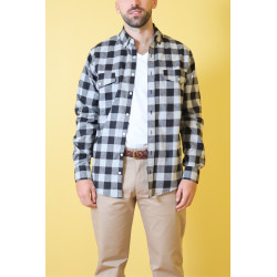 Camisa leñadora gris