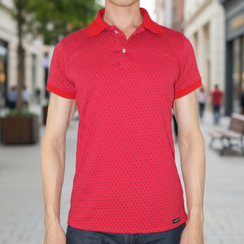 Polo slim motivo de puntos
