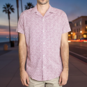 Camisa manga corta estampada slim fit