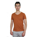 Camiseta para hombre cuello V profundo unicolor slim fit