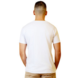 Camiseta para hombre cuello V profundo unicolor slim fit